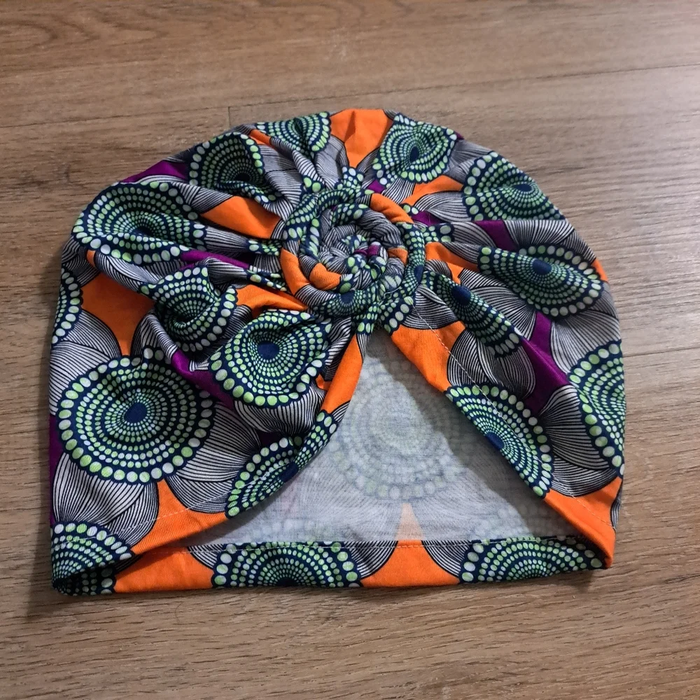Vibrant Patterned Headwrap Headscarf Turban Cap One Size NWOT